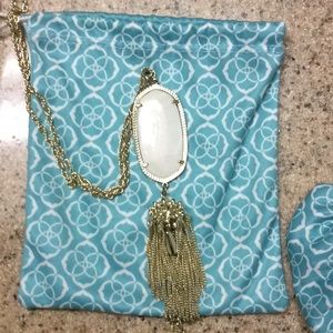 White Danielle Kendra Scott long necklace